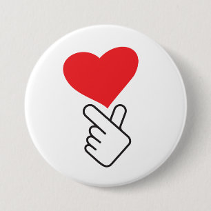 Korea tegen vinger, Koreaanse hand-pop. Ronde Button 7,6 Cm