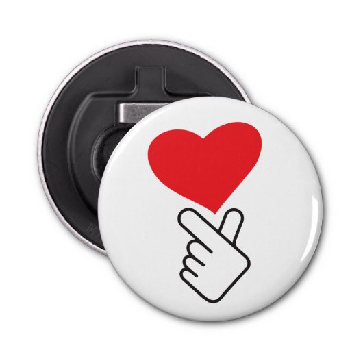 Korea v vinger, wave of Koreaanse hand. k-pop Button Flesopener (Voorkant)