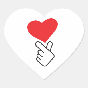 Korea v vinger, wave of Koreaanse hand. k-pop Hart Sticker