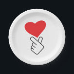 Korea v vinger, wave of Koreaanse hand. k-pop Papieren Bordje<br><div class="desc">I hou van je. Korea v vinger wave muziek, golf of Koreaanse hand. Hallyu k-pop of kpop-dans symbool. Vrede, vriend, liefde, romantisch, huwelijks teken. Hart Hand symbool. Het V teken is een handgebaar, men steekt de wijsvinger en middelvinger tegelijk op in de vorm van een een V, terwijl de andere...</div>