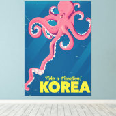 Korea vakantieposter canvas afdruk (Insitu (Houten vloer))