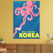 Korea vakantieposter canvas afdruk (Insitu (Woonkamer))