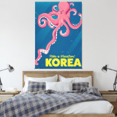 Korea vakantieposter canvas afdruk (Insitu (Slaapkamer))