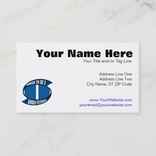 Korea Vet Visitekaartje (Voorkant)