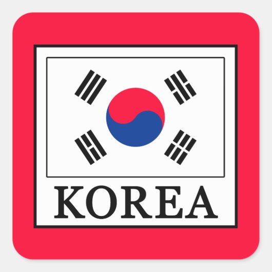 Korea Vierkante Sticker (Voorkant)