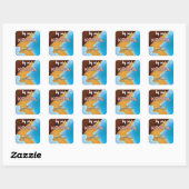 Korea vintage reisposter print vierkante sticker (Vel)