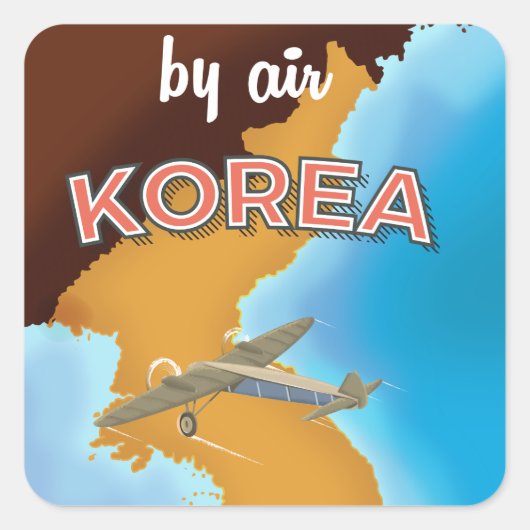 Korea vintage reisposter print vierkante sticker (Voorkant)