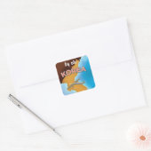 Korea vintage reisposter print vierkante sticker (Envelop)