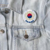 korea zuid - embleem ronde button 5,7 cm (In situ)