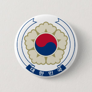 korea zuid - embleem ronde button 5,7 cm