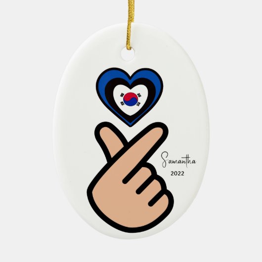 Koreaans 사 랑 해 keramisch Ornament (Voorkant)