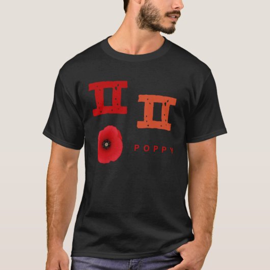 Koreaans alfabet Hangul Consonant Poppy T-shirt (Voorkant)