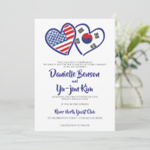 Koreaans Amerikaans hart vlaggen bruiloft