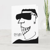 Koreaans Annyeong! Hoi! Cool Man met Big Smile Kaart (Voorkant)