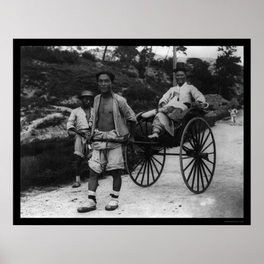 Koreaans Aristocrat Rickshaw 1910 Poster (Voorkant)