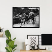 Koreaans Aristocrat Rickshaw 1910 Poster (Thuiskantoor)