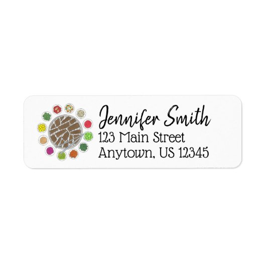 Koreaans BBQ Barbecue Barbeque Food Adres Etiket (Voorkant)