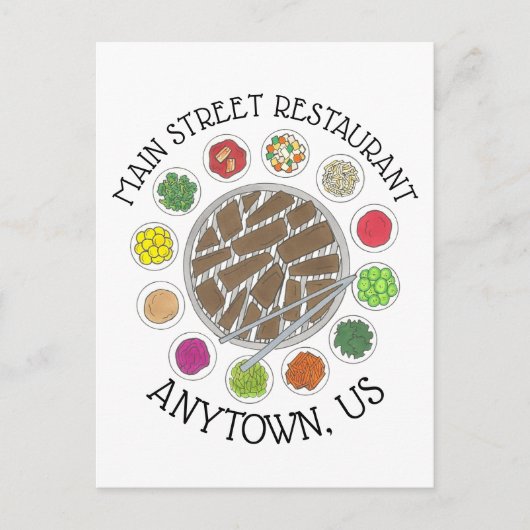 Koreaans BBQ Barbecue Barbeque Food Restaurant Briefkaart (Voorkant)