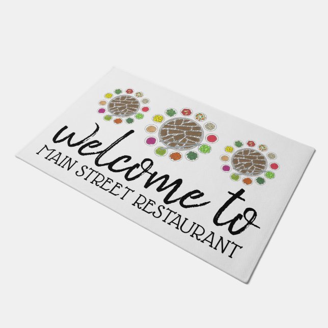 Koreaans BBQ Barbecue Barbeque Food Restaurant Deurmat (Schuin)