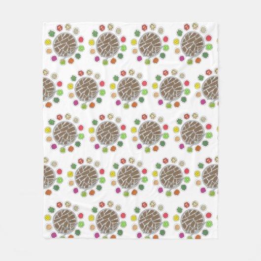 Koreaans BBQ Barbecue Roast Bulgogi Banchan Food Fleece Deken (Voorkant)