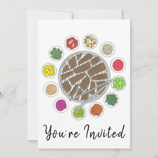 Koreaans BBQ Barbecue Roast Bulgogi Banchan Food Kaart (Voorkant)