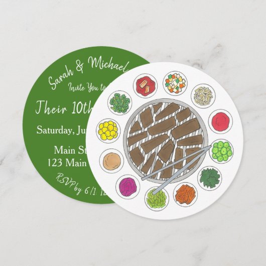 Koreaans BBQ Barbecue Roast Bulgogi Banchan Food Kaart (Voorkant / Achterkant)