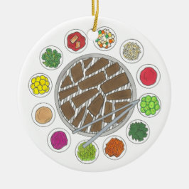 Koreaans BBQ Barbecue Roast Bulgogi Banchan Food Keramisch Ornament