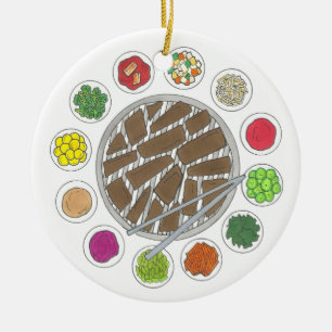 Koreaans BBQ Barbecue Roast Bulgogi Banchan Food Keramisch Ornament