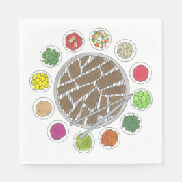 Koreaans BBQ Barbecue Roast Bulgogi Banchan Food Servet