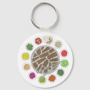 Koreaans BBQ Barbecue Roast Bulgogi Banchan Food Sleutelhanger