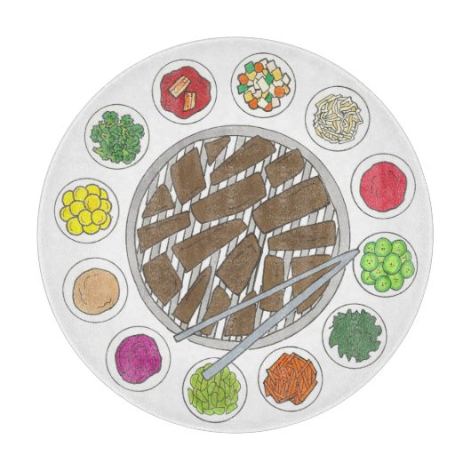 Koreaans BBQ Barbecue Roast Bulgogi Banchan Food Snijplank (Voorkant)