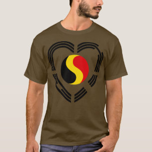 Koreaans Belgisch Multinationaal Patriot vlag hart T-shirt