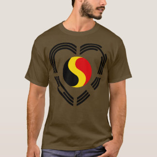 Koreaans Belgisch Multinationaal Patriot vlag hart T-shirt