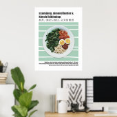 Koreaans Bibimbap-recept moderne voeding  Poster (Thuiskantoor)