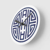 Koreaans blauw en witte  ronde klok (Hoek)