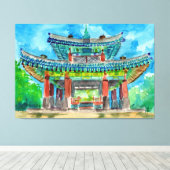 Koreaans boeddhisShrine Canvas Afdruk (Insitu (Houten vloer))