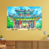 Koreaans boeddhisShrine Canvas Afdruk (Insitu (Woonkamer))