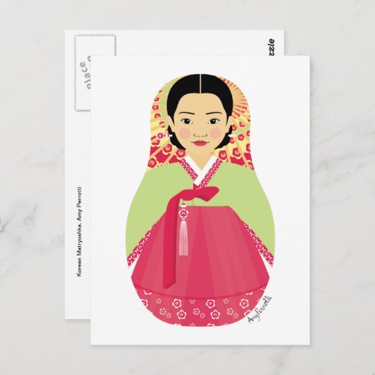 Koreaans Briefkaart Matryoshka (Voorkant / Achterkant)