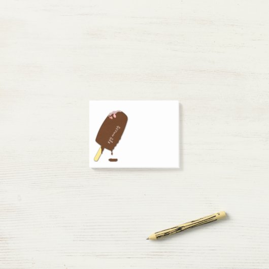 Koreaans chocolade-icecream post-it® notes (Op bureau)