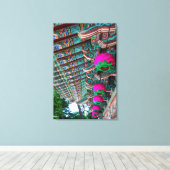Koreaans dakdetail van tempel canvas afdruk (Insitu (Houten vloer))