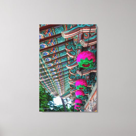 Koreaans dakdetail van tempel canvas afdruk (Voorkant)