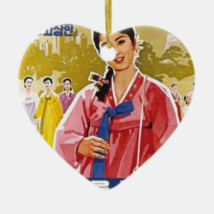 Koreaans Dames in Hanbok Keramisch Ornament