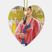 Koreaans Dames in Hanbok Keramisch Ornament (Links)