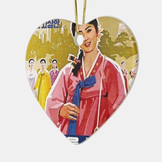Koreaans Dames in Hanbok Keramisch Ornament (Links)