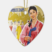 Koreaans Dames met Hanbok Keramisch sieraad Keramisch Ornament (Links)