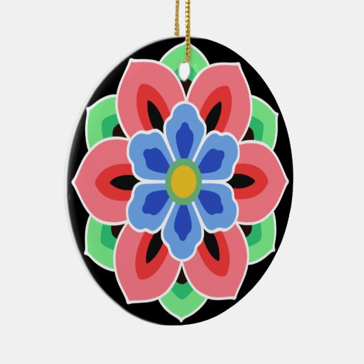 Koreaans Dancheong Flower Keramisch Ornament (Rechts)