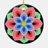 Koreaans Dancheong Flower Keramisch Ornament (Achterkant)