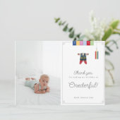 Koreaans Dol eerste verjaardag foto dank je kaart (Staand voorkant)