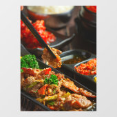 Koreaans eten Bulgogi of gemarineerd rundvlees Bar Raamsticker (Vel)