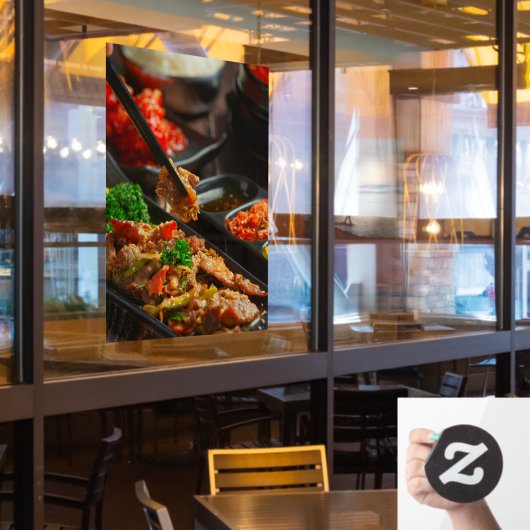 Koreaans eten Bulgogi of gemarineerd rundvlees Bar Raamsticker (Restaurant Raam)